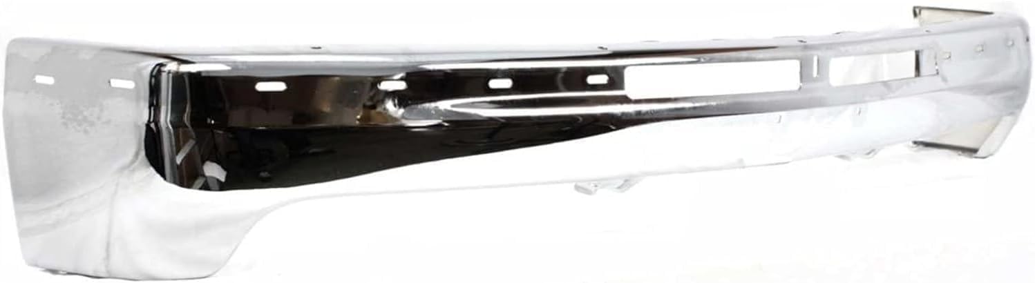 Front Bumper Chrome Steel Without Bracket + Upper Cover Direct Replacement Compatible With 1999-2002 Chevrolet Silverado 1500 2500/2000-2006 Tahoe/Suburban GM1002376 GM1051103