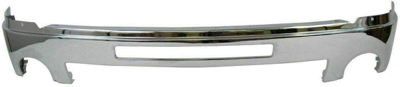 Front Bumper Steel + Grille Chrome Shell/Paintable Insert + Upper Cover Primed + Lower Valance Textured + Bracket Direct Replacement Compatible With GMC Sierra 1500 2007-2013