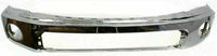 Front Bumper Face Bar Chrome Steel + Upper Cover + Lower Valance Panel + Fog Lamp Covers Left Driver & Right Passenger Side Direct Replacement Compatible With 2010-2013 Toyota Tundra