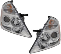 Set Of 2 Front Head Light Assembly Plastic Left Driver & Right Passenger Side Direct Replacement Compatible With 2006 Kia Sedona KI2502120 KI2503120 921014D010 921024D010