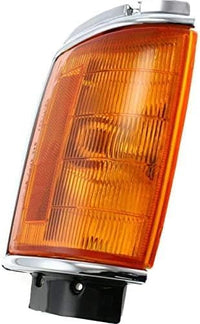 Set Of 2 Front Corner Light Assembly With Chrome Trim Left Driver & Right Passenger Side Direct Replacement Compatible With 1984-1986 Toyota Pickup TO2521116 TO2520114