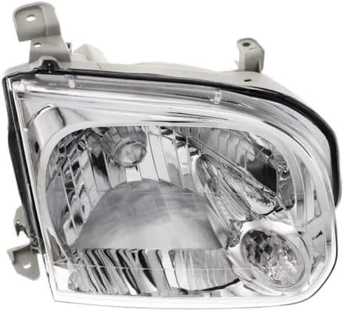 Set Of 2 Front Head Light Assembly Plastic Left Driver & Right Passenger Side Direct Replacement Compatible With 2005-2006 Toyota Tundra / 2005-2007 Sequoia TO2502158 TO2503158