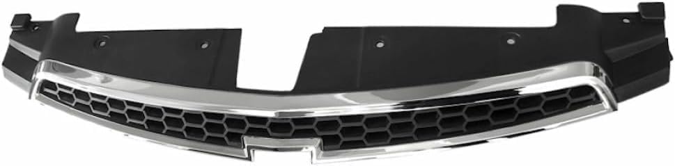 Front Upper Grille Chrome Shell/Painted Black Insert Direct Replacement Compatible With 2011-2014 Chevrolet Cruze GM1200623 96981100