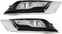 Front Bumper Cover Primed + Upper Lower Center Grilles + Headlights + Fog Lights & Covers With Chrome Trim Left And Right Side Direct Replacement Compatible With 2017-2018 Ford Fusion