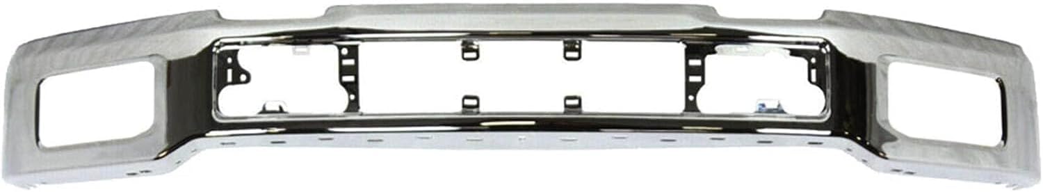 Front Bumper Face Bar Chrome Steel With Fog Light Holes Dricet Replacment Compatible With 2018-2020 Ford F-150 Pickup FO1002430 JL3Z17757A