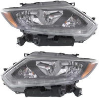 Set Of 2 Front Head Light Assembly Plastic Left Driver & Right Passenger Side Direct Replacement Compatible With 2014-2016 Nissan Rogue NI2503226 NI2502226 260104BA2A,260604BA2A