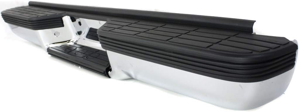 Rear Step Bumper Assembly Chrome Steel Direct Replacement Compatible With Chevrolet Silverado & GMC Sierra C/K 1500 2500 3500 1988-2000 GM1101109 C760714