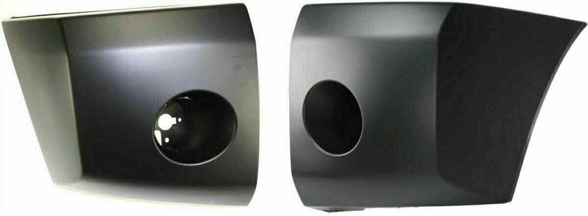 Front Bumper End Caps + Extension Filler Primed Left Driver & Right Passenger Side Direct Replacement Compatible With 2004-2007 Nissan Titan/Armada NI1089106 NI1088106 NI1005147