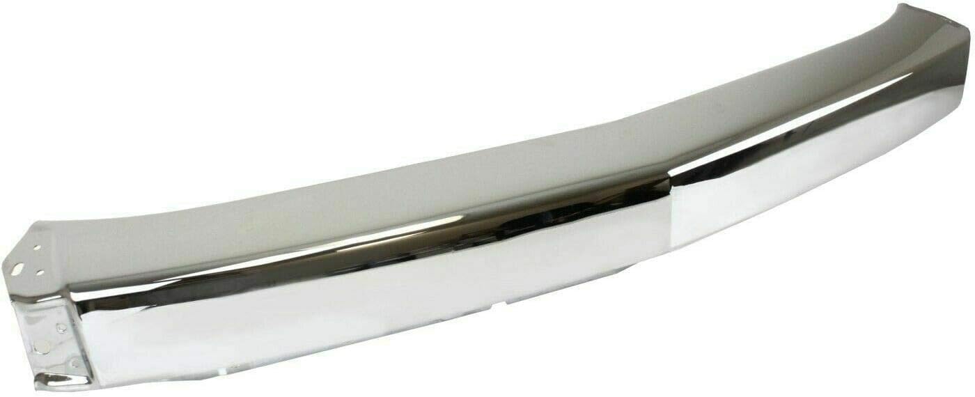 Front Bumper Chrome Steel + Lower Valance Extension Textured + End Caps Primed Direct Replacement Compatible With 2007-2013 Chevrolet Silverado 1500 GM1092191 GM1092192 GM1002830
