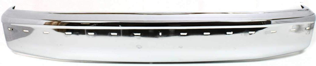Front Bumper Chrome Steel With Molding & Without Air Intake Holes Direct Replacement Compatible With 1992-1996 Ford F-Series FO1002237 F2TZ17757B