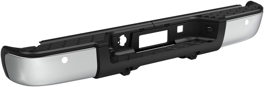 Rear Bumper Face Bar & Step Pad Chrome Steel Direct Replacement Compatible With 2007-2013 Chevrolet Silverado/GMC Sierra 1500 GM1103148 20899360-PFM