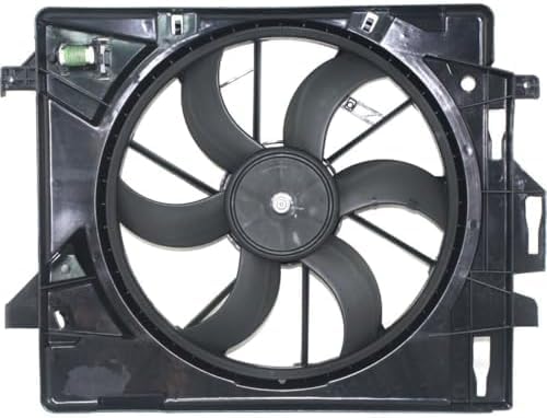 Front Radiator Cooling Fan Assembly Plastic Direct Replacement Compatible with 2008-2016 Chrysler Town & Country / 2008-2020 Dodge Grand Caravan CH3115157 5058674AD