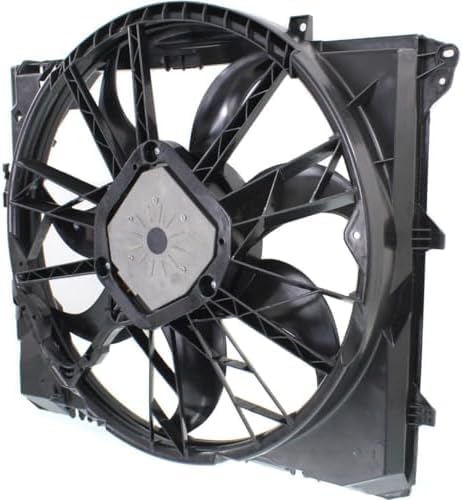 Front Radiator Single Fan Assembly Plastic Without Turbo Direct Replacement Compatible with 2006-2013 BMW 3-Series / 2008-2013 128i BM3117101 17427562080