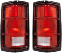 Set of 2 Tail Light Lens And Housing With Black Trim Right Passenger & Left Driver Side Direct Replacement Compatible With 1988-1993 Dodge Full Size Pickup CH2800114 CH2801114