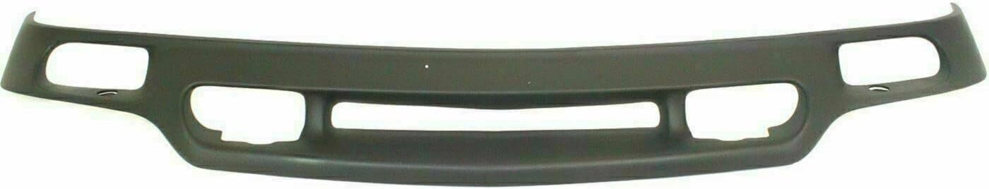 Front Bumper Chrome Steel + Upper Cover Primed + Lower Valance Air Deflector Textured Direct Replacement Compatible With GMC Sierra 1999-2002 / Yukon 1500 2500 2000-2006 GM1092169