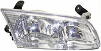 Front Head Lights Assembly + Corner Lamps Plastic Left Driver & Right Passenger Side Direct Replacement Compatible With 2000-2001 Toyota Camry TO2502130 TO2503130 TO2531136 TO2530136