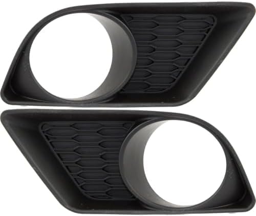 Set Of 2 Front Fog Light Moldings Textured Plastic Right Passenger & Left Driver Side Direct Replacement Compatible With 2011-2014 Dodge Charger CH1039133 CH1038133 68092572AA