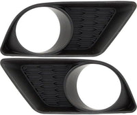 Set Of 2 Front Fog Light Moldings Textured Plastic Right Passenger & Left Driver Side Direct Replacement Compatible With 2011-2014 Dodge Charger CH1039133 CH1038133 68092572AA