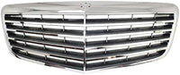 Front Grille Assembly Chrome Shell With Painted Gray Insert Plastic Direct Replacement Compatible With 2007-2009 Mercedes Benz E-Class MB1200147 21188017837246
