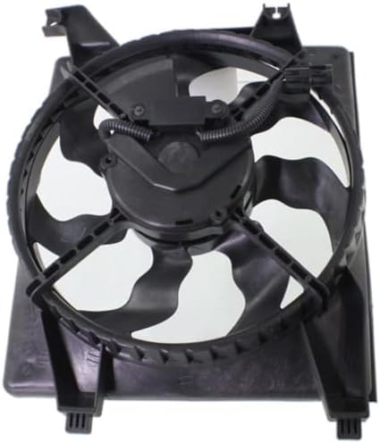 Front Radiator & A/C Condenser Cooling Fan Assembly Plastic Direct Replacement Compatible with 2006-2011 Hyundai Accent HY3115122 HY3120100 253801E100 977301E000