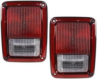Set Of 2 Tail Light Assembly Plastic Left Driver & Right Passenger Side Direct Replacement Compatible With 2007-2017 Jeep Wrangler / 2018 JK CH2801177 CH2800177 55077890AH 55077891AH