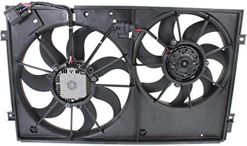 Front Radiator Cooling Dual Fan Assembly Plastic Direct Replacement Compatible with 2005-2015 Volkswagen Jetta VW3120100 1K0121207BB9B9-PFM 1K0959455ET
