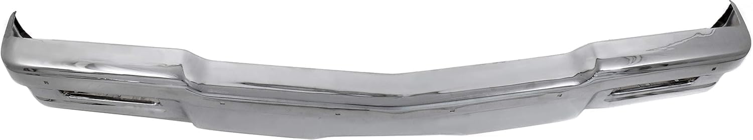 Front Bumper Face Bar Chrome Without Molding Holes Direct Replacement Compatible With 1983-1986 Pontiac Parisienne / 1980-1985 Chevrolet Impala / 1980-1990 Caprice GM1002156 14083891