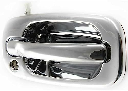 Set of 2 Front Exterior Door Handle Chrome with Keyhole Left Driver & Right Passenger Side Direct Replacement Compatible with 1999-2006 Chevrolet Silverado/GMC Sierra 1500 2500 3500