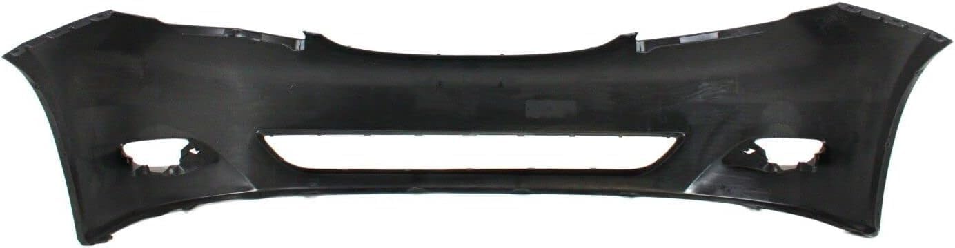 Front Bumper Cover Primed + Upper Grille Insert + Molding Black + Head Lights Left Driver & Right Passenger Side Direct Replacement Compatible with 2006-2010 Toyota Sienna
