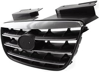Front Grille Primed Shell With Chrome Insert Molding Plastic Direct Replacement Compatible With 2007-2010 Hyundai Elantra HY1200145 863502H000