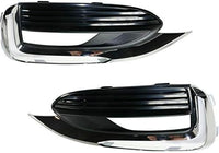 Set Of 2 Front Fog Light Molding Textured With Chrome Trim Left Driver & Right Passenger Side Direct Replacement Compatible With 2018-2021 Buick Enclave GM1038223 GM1039223