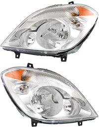 Set of 2 Front Headlight Assembly Right Passenger & Left Driver Side Direct Replacement Compatible With 2007-2013 Dodge/Freightliner/Mercedes Benz Sprinter Van CH2503198 MB2503191