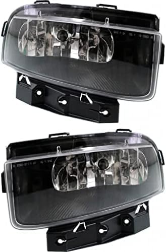 Set Of 2 Front Fog Light Assembly Plastic Left Driver & Right Passenger Side Direct Replacement Compatible With 2005-2013 Chevrolet Corvette GM2593291 GM2592291