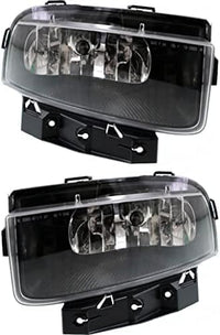 Set Of 2 Front Fog Light Assembly Plastic Left Driver & Right Passenger Side Direct Replacement Compatible With 2005-2013 Chevrolet Corvette GM2593291 GM2592291