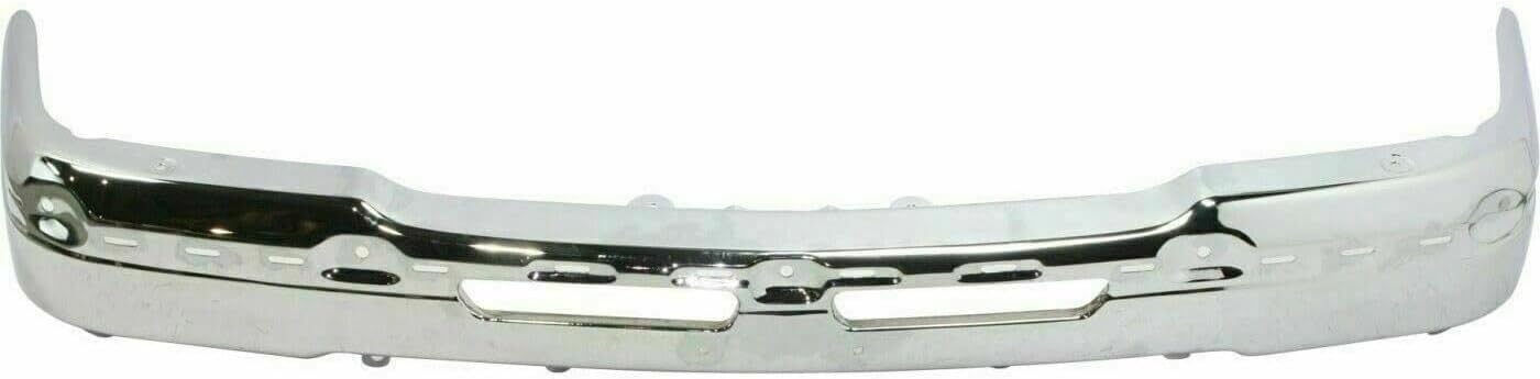 Front Bumper Chrome Steel + Upper Cover + Lower Valance Textured + Brackets Set Of 4 Direct Replacement Compatible With Chevrolet Silverado 1500 2003-2006 / Avalanche 2002-2006