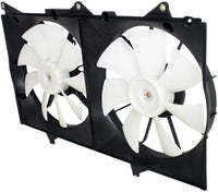 Front Radiator Dual Fan Assembly Plastic Direct Replacement Compatible with 2002-2003 Lexus ES300 / 2002-2006 Toyota Camry TO3115129 163630A180 167110A170 163610A120