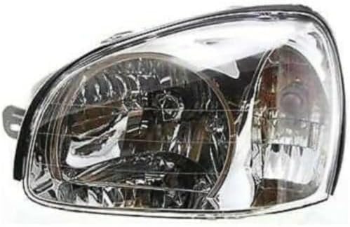 Set Of 2 Front Head Light Assembly Plastic Left Driver & Right Passenger Side Direct Replacement Compatible With 2001-2003 Hyundai Santa Fe HY2502121 HY2503121 9210126050 9210226050