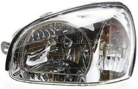 Set Of 2 Front Head Light Assembly Plastic Left Driver & Right Passenger Side Direct Replacement Compatible With 2001-2003 Hyundai Santa Fe HY2502121 HY2503121 9210126050 9210226050