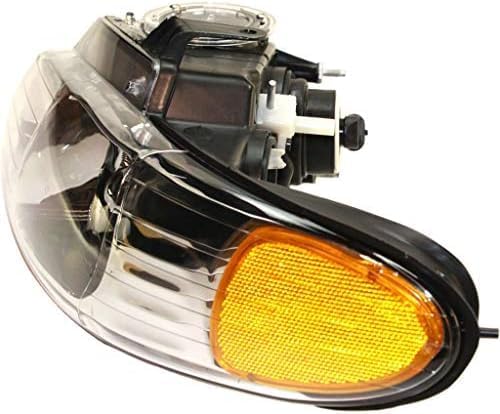 Set Of 2 Front Headlight Assembly With Quad Lamp Right & Left Side Direct Replacement Compatible With 1996-1999 Dodge Caravan/Chrysler Town & Country/Plymouth Voyager CH2502114