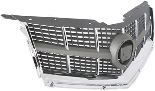 Front Grille Assembly Plastic Gray Shell and Insert Direct Replacement Compatible With 2010-2012 Cadillac SRX GM1200629 25778321