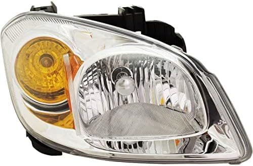 Set Of 2 Front Head Light Assembly Halogen Clear Lens With Bracket Right & Left Side Direct Replacement Compatible With 2005-2008 Chevrolet Cobalt / 2007-2009 Pontiac G5 GM2502281