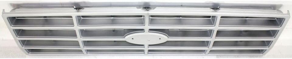 Front Grille Silver Shell & Black Insert Direct Replacement Compatible With 1982-1986 Ford F-Series FO1200117 E3TZ8200F