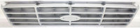 Front Grille Silver Shell & Black Insert Direct Replacement Compatible With 1982-1986 Ford F-Series FO1200117 E3TZ8200F