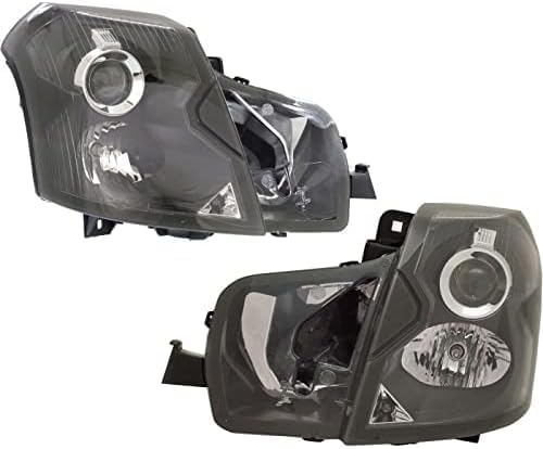 Set Of 2 Front Head Light Assembly Halogen Left Driver & Right Passenger Side Direct Replacement Compatible With 2003-2007 Cadillac CTS GM2502242 GM2503242 15826015 15826014