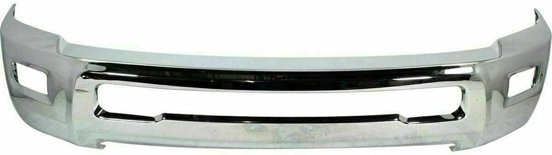 AUTOS PARTS PLUS Front Bumper Chrome Steel + Lower Valance Textured + Fog Lights Assembly + Brackets Right & Left Side Direct Replacement Compatible With Dodge Ram 2500 3500 2010-2012 CH1090141