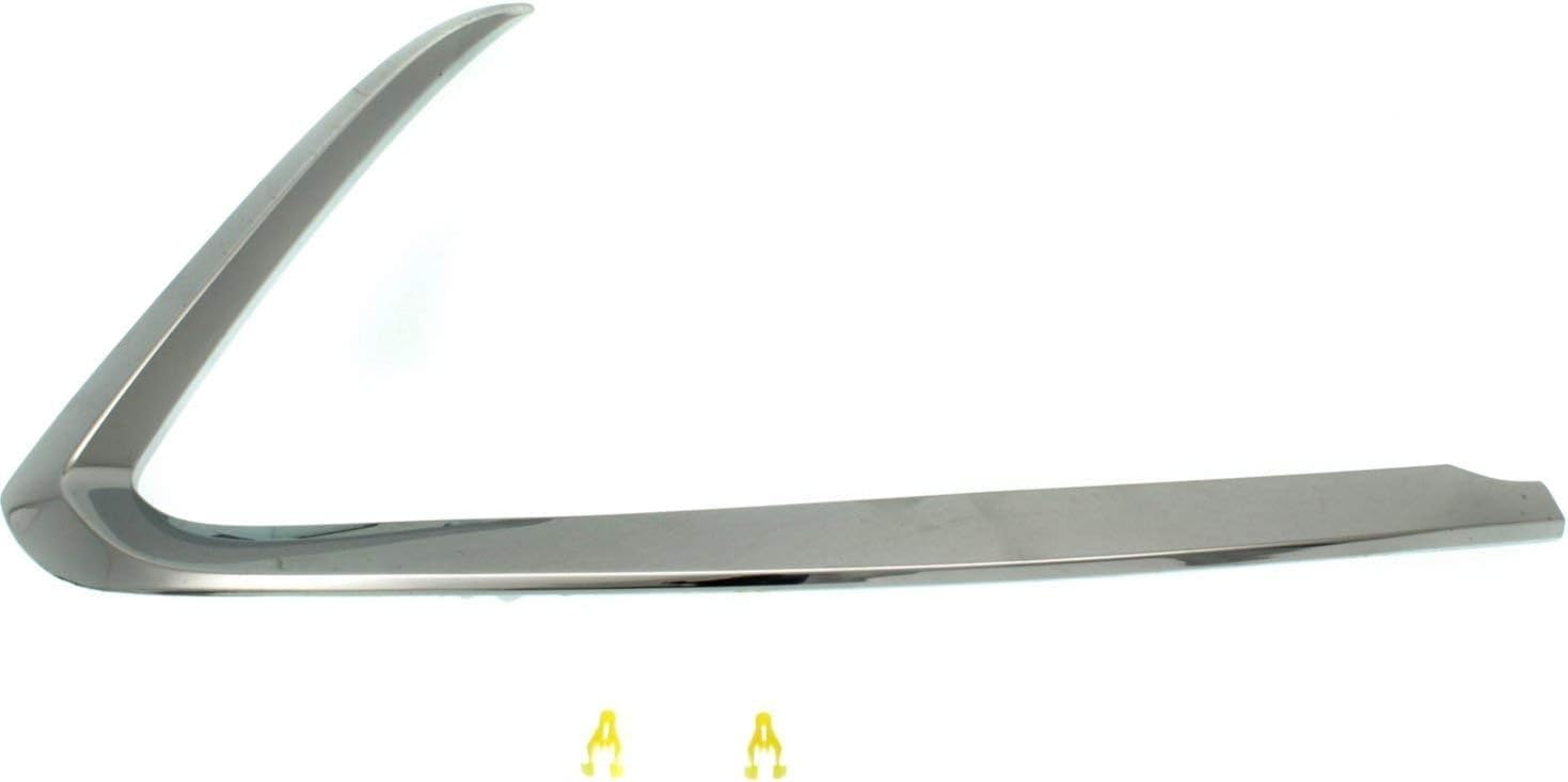 Set Of 2 Front Bumper Molding Chrome Left Driver & Right Passenger Side Direct Replacement Compatible With 2016-2023 Mazda CX-9 MA1046103 MA1047103 TK5050130A TK5050120A