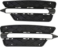 Set Of 2 Front Bumper Outer Grille Textured Right Passenger & Left Driver Side Direct Replacement Compatible With 2012-2015 Mercedes Benz C-Class MB1038126 MB1039126 2048851353