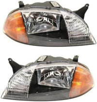 Set Of 2 Front Headlight Composite Lens And Housing Right Passenger & Left Driver Side Direct Replacement Compatible With 1998-2001 Chevrolet Metro/Suzuki Swift GM2502166 GM2503166