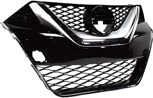 Front Grille Primed With Chrome And Silver Molding Direct Replacement Compatible With 2016-2017 Nissan Maxima NI1200284 623104RA0A