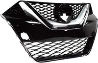 Front Grille Primed With Chrome And Silver Molding Direct Replacement Compatible With 2016-2017 Nissan Maxima NI1200284 623104RA0A